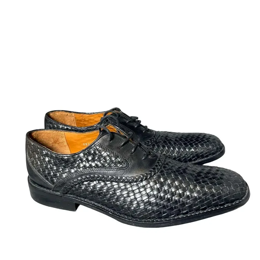 Massimo Natali Modelista Woven Leather Lace-Up Dress Shoes